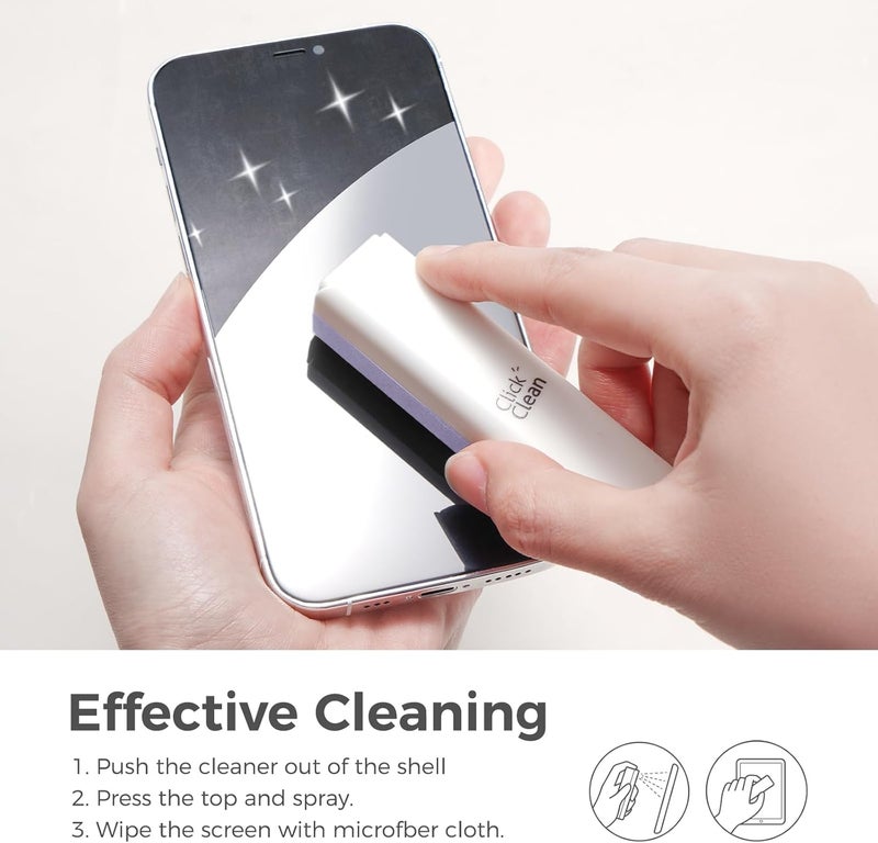 CLICK CLEAN Screen Cleaner, Fingerprint Proof Screen Cleaner Spray, All-in-One Cleaner with Microfiber and Shell for All Phones, Laptop and Tablet Screens (Purple) - Image 5